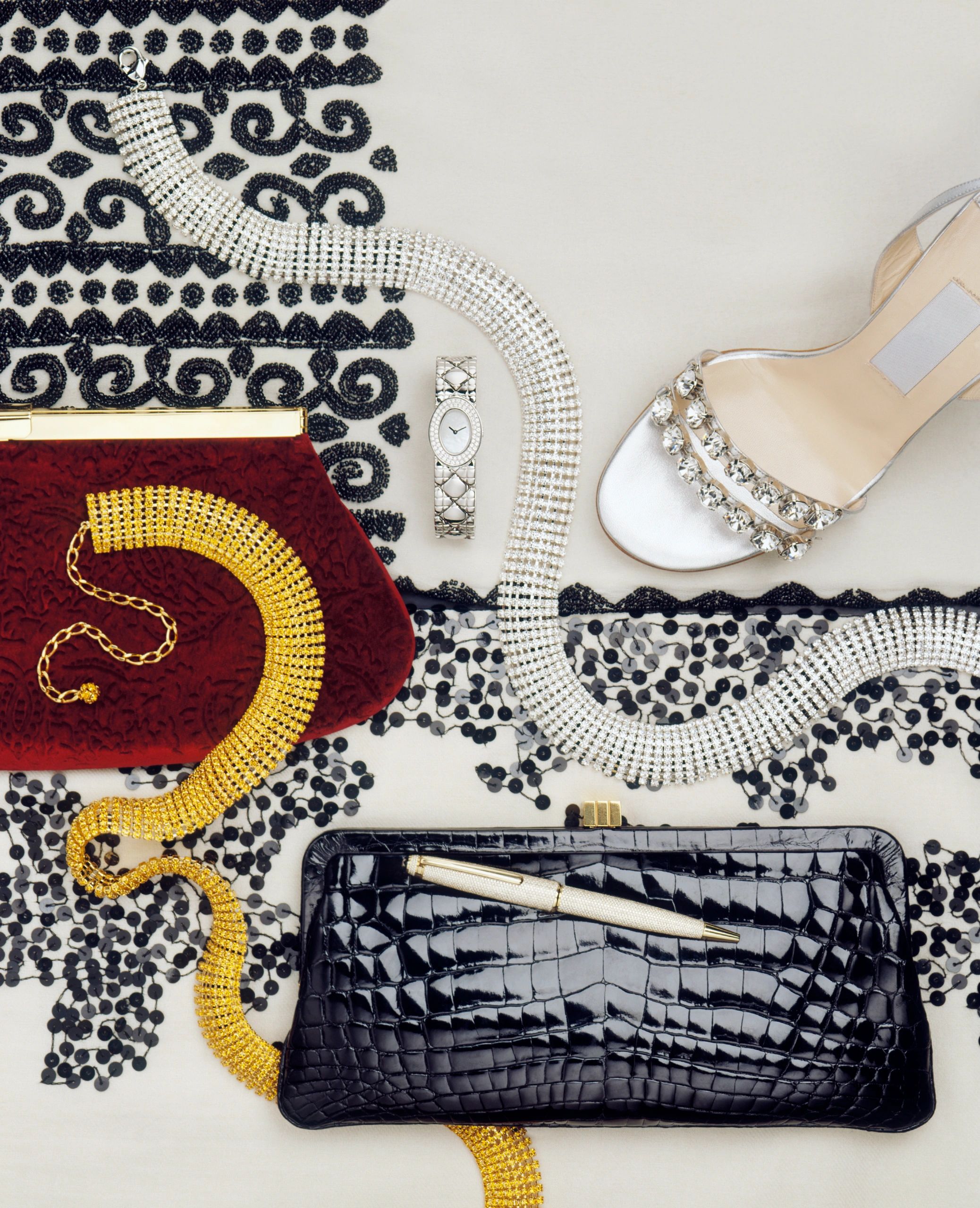 Fashion accessories arranged in an editorial still life